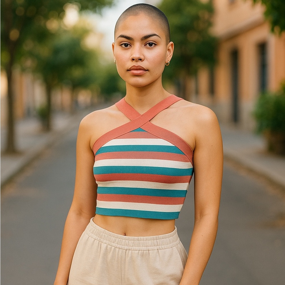 BABATON | NWT Sculpt Knit Cross Crop Size 2XL